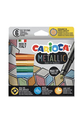 Carioca 6’lı Jumbo Metalik Keçeli Kalem